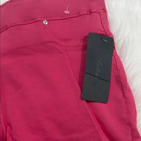 Women’s Cropped Stretch Jeans - Raspberry - Picture 2 of 5